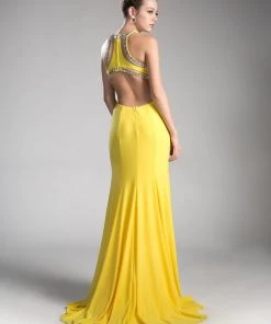 Prom Long Fitted Dress With Cut Outs By Cinderella Divine 62139