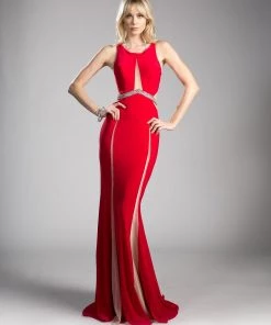 Beaded Long Sheath Dress By Cinderella Divine 62806 Prom