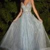 Long Beaded Tulle Dress By Cinderella Divine CD940