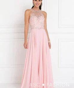 Long Blue Dress With Jeweled Bodice By Elizabeth K GL1572 Prom