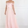 Long Blush Cold Shoulder Dress With Embroidery By Elizabeth K 1 Long Blush Cold Shoulder Dress With Embroidery By Elizabeth K