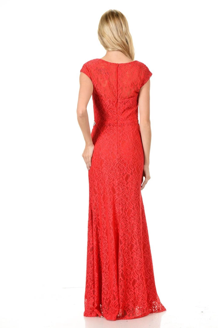 Prom Long Burgundy Cap Sleeve Lace Dress With Shawl By Lenovia 21 Prom Long Burgundy Cap Sleeve Lace Dress With Shawl By Lenovia