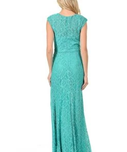 Prom Long Burgundy Cap Sleeve Lace Dress With Shawl By Lenovia 34 Prom Long Burgundy Cap Sleeve Lace Dress With Shawl By Lenovia