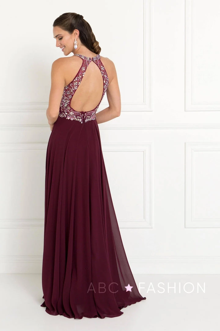 Long Burgundy Dress With Jeweled Bodice By Elizabeth K GL1564 4 Long Burgundy Dress With Jeweled Bodice By Elizabeth K GL1564