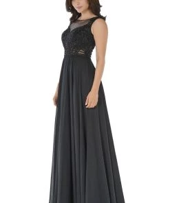 Long Burgundy Dress With Lace Applique Bodice By Poly USA Prom 12 Long Burgundy Dress With Lace Applique Bodice By Poly USA Prom