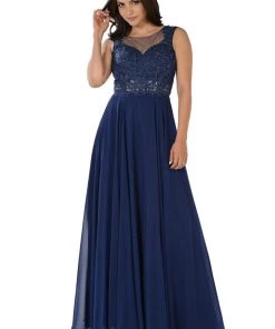 Long Burgundy Dress With Lace Applique Bodice By Poly USA Prom 10 Long Burgundy Dress With Lace Applique Bodice By Poly USA Prom