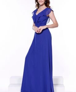 Long Butterfly Chiffon Sleeve Dress By Nox Anabel 7123 Prom