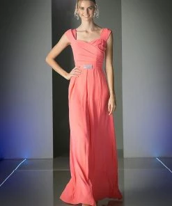 Long Sweetheart Cap Sleeve Dress By Cinderella Divine 3948 Prom