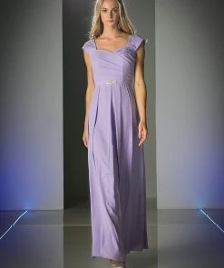 Long Sweetheart Cap Sleeve Dress By Cinderella Divine 3948 Prom