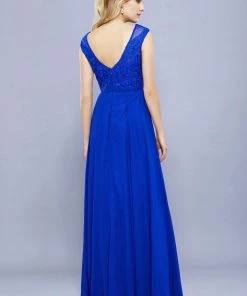 Prom Long Lace Bodice Cap Sleeve Dress By Nox Anabel 8314 13 Prom Long Lace Bodice Cap Sleeve Dress By Nox Anabel 8314