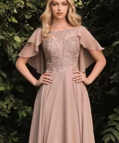 New Long Chiffon Capelet Dress By Cinderella Divine HT101