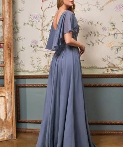 New Long Chiffon Capelet Dress By Cinderella Divine HT101