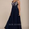 Prom Long Chiffon Dress With Lace Bodice By Nox Anabel 8297