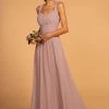 Long Chiffon Dress With Ruched Sweetheart Bodice By Elizabeth K GL2608 Prom