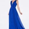Long Chiffon V-Neck Dress By Cinderella Divine J746