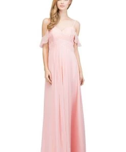 Starbox Prom Long Cold Shoulder Dress With Lace Bodice By Star Box 81016