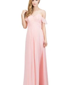 Starbox Prom Long Cold Shoulder Dress With Lace Bodice By Star Box 81016