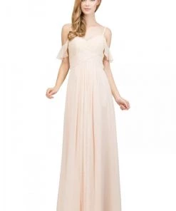 Starbox Prom Long Cold Shoulder Dress With Lace Bodice By Star Box 81016