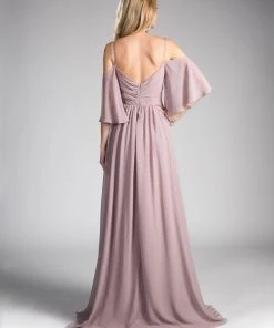 Prom Ruched Long Cold Shoulder Dress By Cinderella Divine CJ267