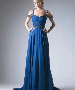 Prom Ruched Long Cold Shoulder Dress By Cinderella Divine P211