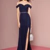 Long Cold Shoulder Dress With Side Slit By Elizabeth K GL2665