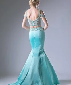 Prom Long Cold Shoulder Two Piece Dress By Cinderella Divine P209