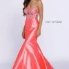 Prom Long Coral Strapless Dress With Beaded Design By Nox Anabel 8244