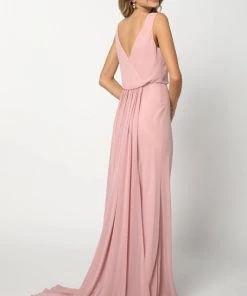 Long Cowl Neck Chiffon Dress By Juliet 670