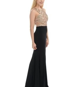 Long Cutout Dress With Sequined Top By Lenovia 5146 Prom 29 Long Cutout Dress With Sequined Top By Lenovia 5146 Prom