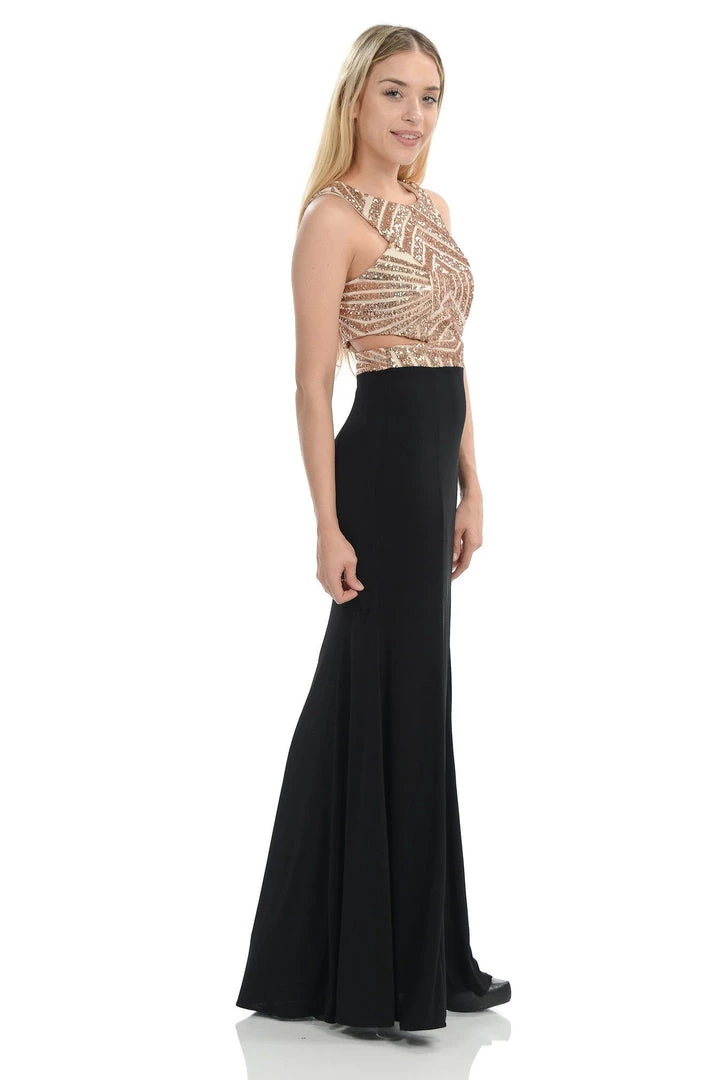 Long Cutout Dress With Sequined Top By Lenovia 5146 Prom 16 Long Cutout Dress With Sequined Top By Lenovia 5146 Prom