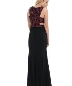 Long Cutout Dress With Sequined Top By Lenovia 5146 Prom 23 Long Cutout Dress With Sequined Top By Lenovia 5146 Prom