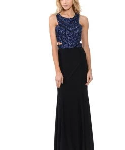 Long Cutout Dress With Sequined Top By Lenovia 5146 Prom 26 Long Cutout Dress With Sequined Top By Lenovia 5146 Prom