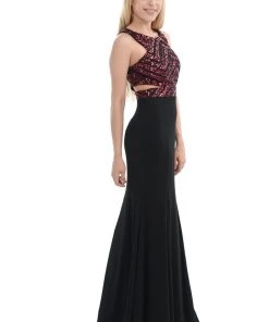 Long Cutout Dress With Sequined Top By Lenovia 5146 Prom 22 Long Cutout Dress With Sequined Top By Lenovia 5146 Prom