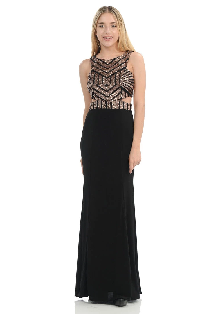 Long Cutout Dress With Sequined Top By Lenovia 5146 Prom 11 Long Cutout Dress With Sequined Top By Lenovia 5146 Prom