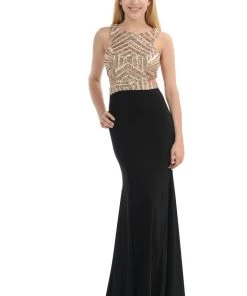 Long Cutout Dress With Sequined Top By Lenovia 5146 Prom 20 Long Cutout Dress With Sequined Top By Lenovia 5146 Prom