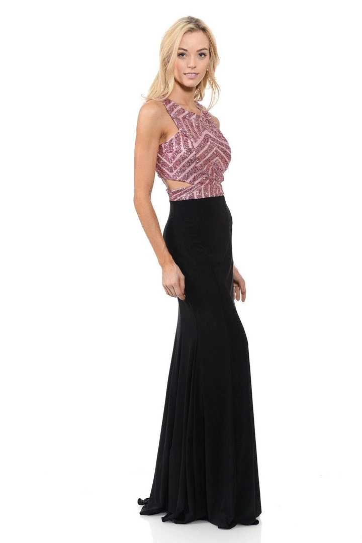 Long Cutout Dress With Sequined Top By Lenovia 5146 Prom 5 Long Cutout Dress With Sequined Top By Lenovia 5146 Prom