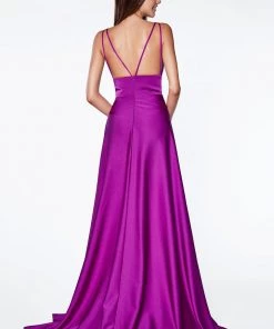 Prom Long Double Strap V-Neck Dress By Cinderella Divine CS034