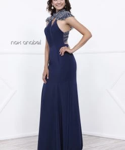 Prom Long Dress With Sheer Embellished Back By Nox Anabel 8293