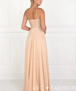 Long Embellished Sweetheart Chiffon Dress By Elizabeth K GL1571 Prom