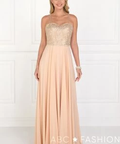 Long Embellished Sweetheart Chiffon Dress By Elizabeth K GL1571 Prom