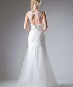 Lace Applique Mermaid Tulle Gown By Cinderella Divine 8936