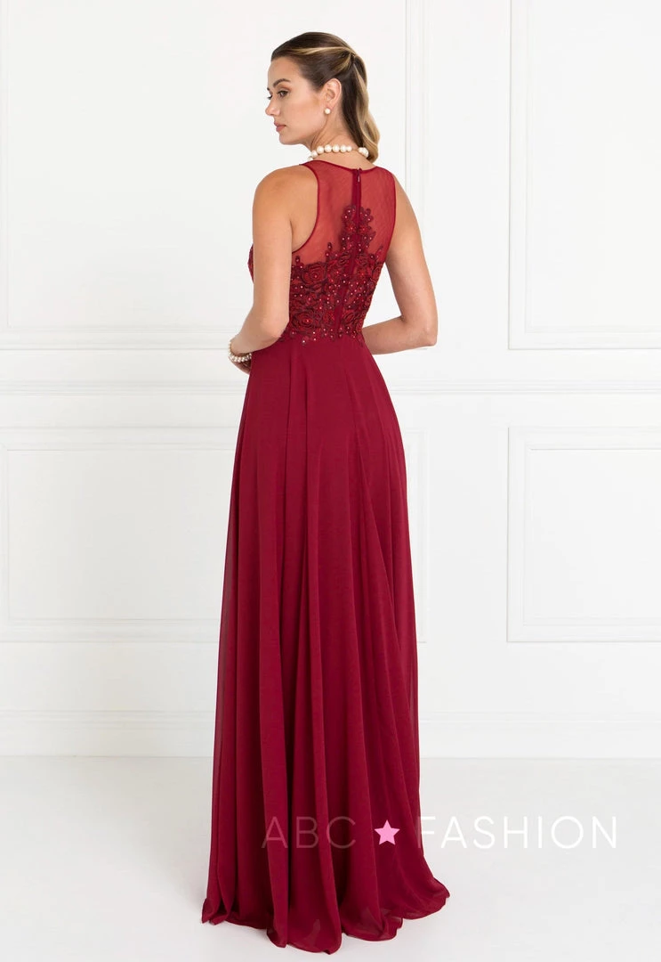 Long Embroidered Teal Chiffon Dress By Elizabeth K GL1570 Prom 6 Long Embroidered Teal Chiffon Dress By Elizabeth K GL1570 Prom