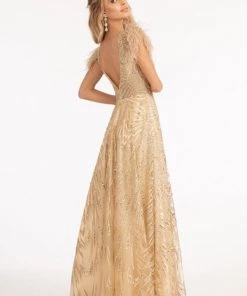 Long Feather Glitter Dress By Elizabeth K GL3046 15 Long Feather Glitter Dress By Elizabeth K GL3046