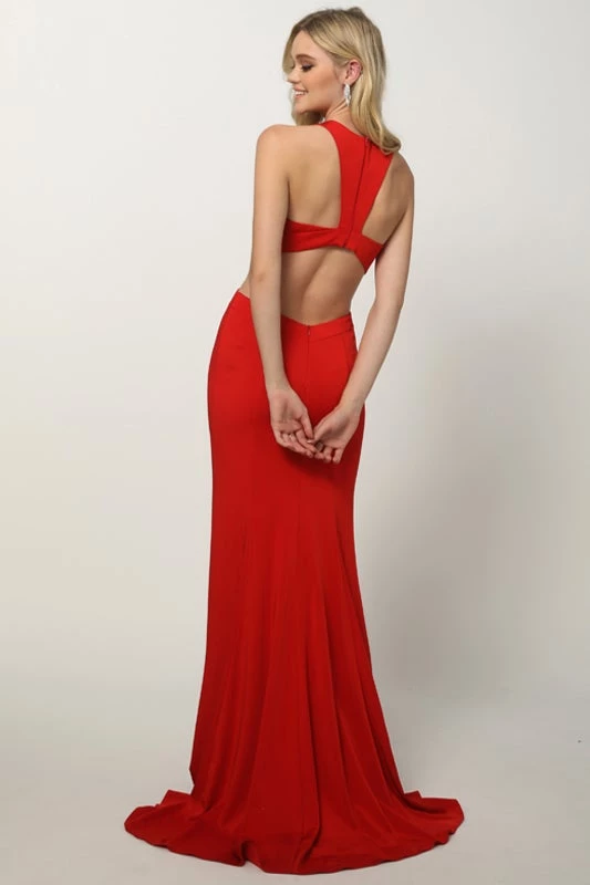 Long Fitted Cutout Dress By Juliet 679 4 Long Fitted Cutout Dress By Juliet 679