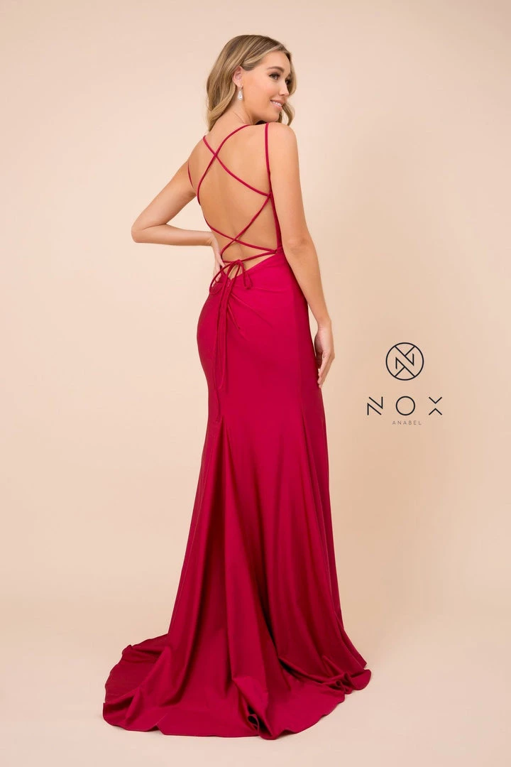 Prom Long Fitted Dress With Corset Open Back By Nox Anabel C301 4 Prom Long Fitted Dress With Corset Open Back By Nox Anabel C301