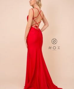 Prom Long Fitted Dress With Corset Open Back By Nox Anabel C301 38 Prom Long Fitted Dress With Corset Open Back By Nox Anabel C301