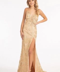 Long Fitted Glitter Print Dress By Elizabeth K GL3004 Prom 22 Long Fitted Glitter Print Dress By Elizabeth K GL3004 Prom