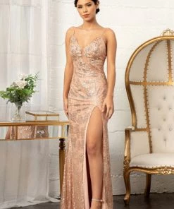 Long Fitted Glitter Print Dress By Elizabeth K GL3004 Prom 16 Long Fitted Glitter Print Dress By Elizabeth K GL3004 Prom