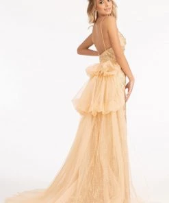 Long Fitted Glitter Print Dress By Elizabeth K GL3004 Prom 21 Long Fitted Glitter Print Dress By Elizabeth K GL3004 Prom
