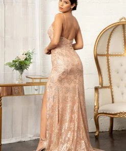 Long Fitted Glitter Print Dress By Elizabeth K GL3004 Prom 17 Long Fitted Glitter Print Dress By Elizabeth K GL3004 Prom